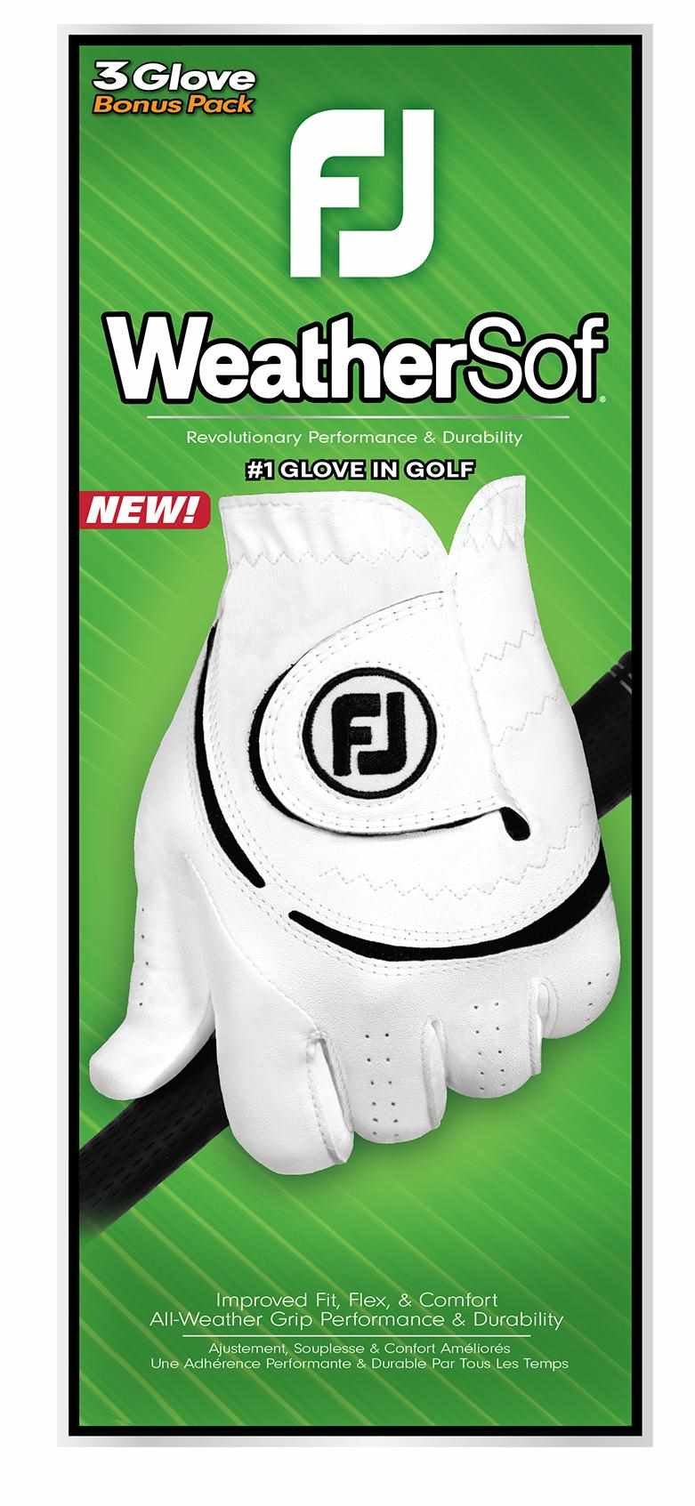 Footjoy FootJoy WeatherSof 24 pánske golfové rukavice, biele (3 PACK)