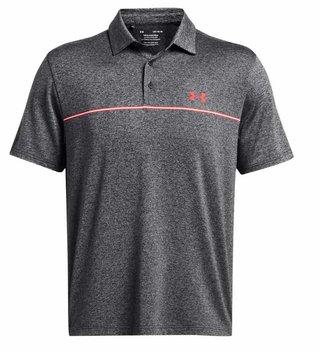Under Armour Playoff 3.0 Stripe pánske polo, black/red solstice