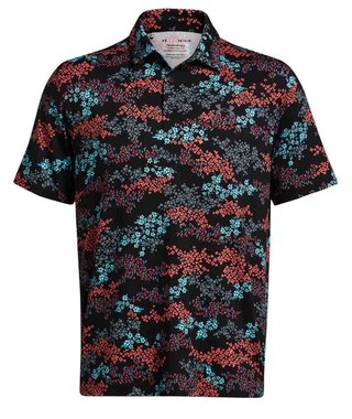Under Armour Playoff 3.0 Printed pánske polo, black/hydro teal