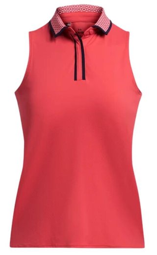 Under Armour Iso-Chill dámske polo, red solstice/white