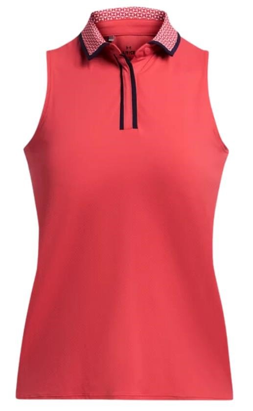 Under Armour Iso-Chill dámske polo, red solstice/white