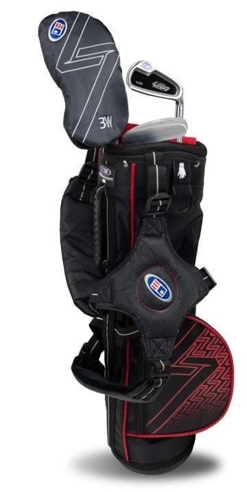 U.S. Kids Golf UL7-39 (99cm) W30 3-Club junior golfový set + taška, čierna/červená