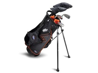 U.S. Kids Golf UL7-51 (130cm) 5-Club juniorský golfový set + stand bag, čierna/oranžová