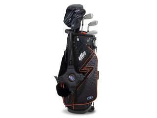 U.S. Kids Golf UL7-51 (130cm) 5-Club juniorský golfový set + stand bag, čierna/oranžová