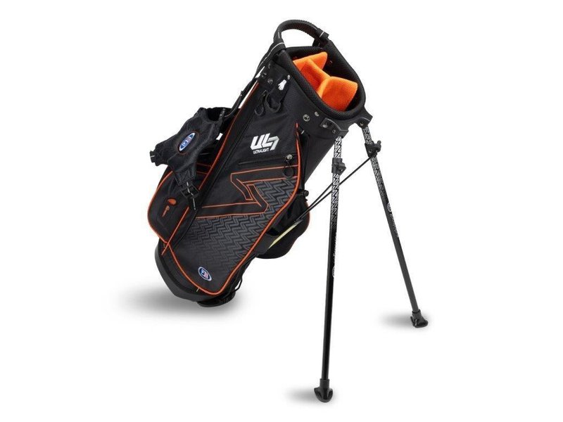 U.S. Kids Golf UL7-51 (130cm) 5-Club juniorský golfový set + stand bag, čierna/oranžová