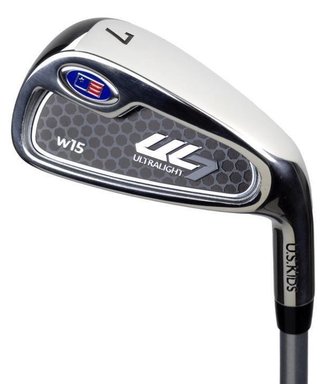 U.S. Kids Golf UL7-54 (137cm) W15 5-Club juniorský golfový set + stand bag, čierny/fialový