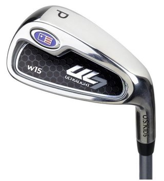 U.S. Kids Golf UL7-54 (137cm) W15 5-Club juniorský golfový set + stand bag, čierny/fialový