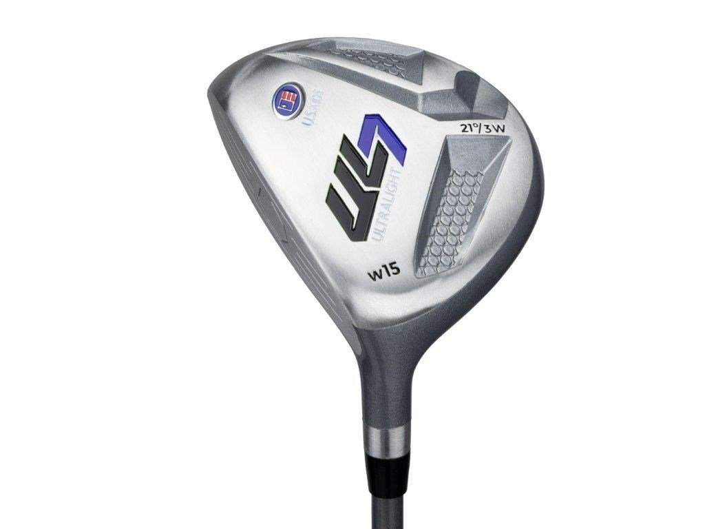 U.S. Kids Golf UL7-54 (137cm) W15 5-Club junior golfový set + stand bag, čierny/fialový