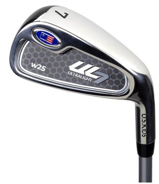 U.S. Kids Golf UL7-45 (114cm) W25 4-Club junior golfový set + stand bag, čierna/modrá
