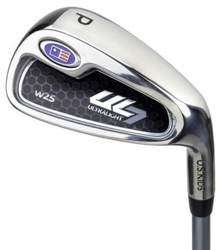 U.S. Kids Golf UL7-45 (114cm) W25 4-Club junior golfový set + stand bag, čierna/modrá