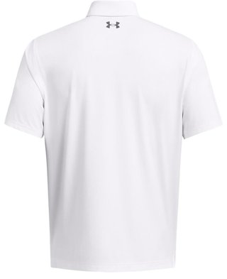 Under Armour T2G pánske polo, bielo/pitch grey