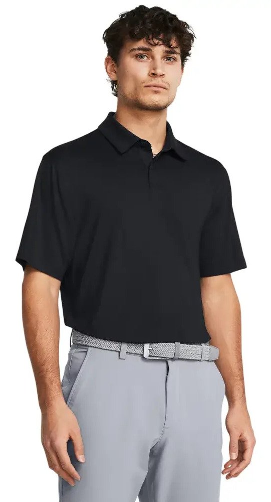 Under Armour T2G pánske polo, čierne/pitch gray