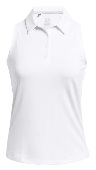 Under Armour Playoff Sleeveless dámske polo, bielo/halo gray