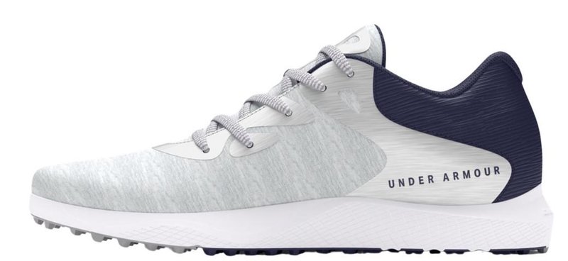 Under Armour Charged Breathe 2 Knit SL dámske golfové topánky, halo grey/midnight navy/metallic silver