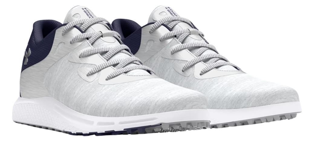 Under Armour Charged Breathe 2 Knit SL dámske golfové topánky, halo grey/midnight navy/metallic silver