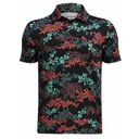 Under Armour Playoff Printed detské polo, čierno/hydro teal