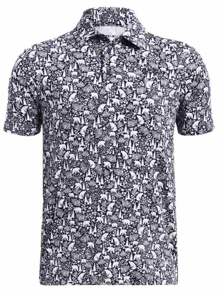 Under Armour Playoff Printed detské polo, midnight navy/white
