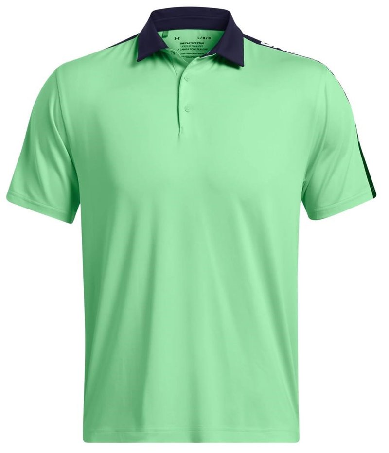 Under Armour Playoff 3.0 Striker pánske polo, matrix green/midnight navy/white