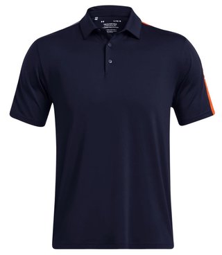 Under Armour Playoff 3.0 Striker pánske polo, midnight navy/phoenix fire/white