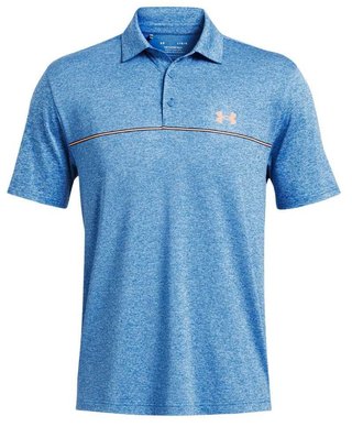 Under Armour Playoff 3.0 Stripe pánske polo, photon blue/nova orange/midnight navy