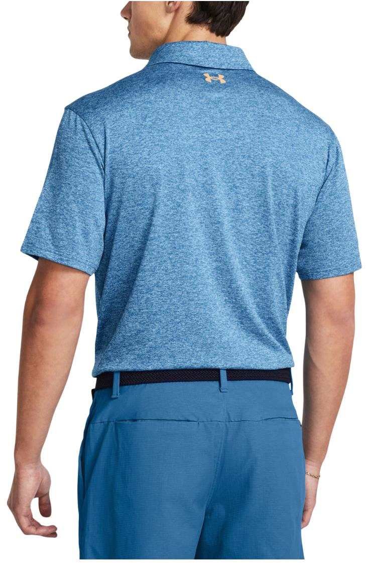 Under Armour Playoff 3.0 Stripe pánske polo, photon blue/nova orange/midnight navy