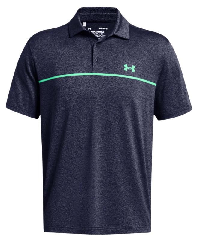 Under Armour Playoff 3.0 Stripe pánske polo, midnight navy/vapor green