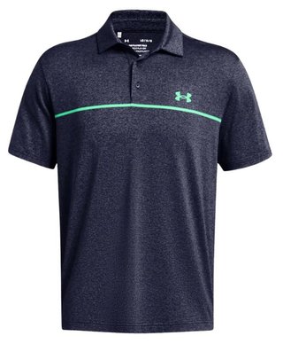 Under Armour Playoff 3.0 Stripe pánske polo, midnight navy/vapor green