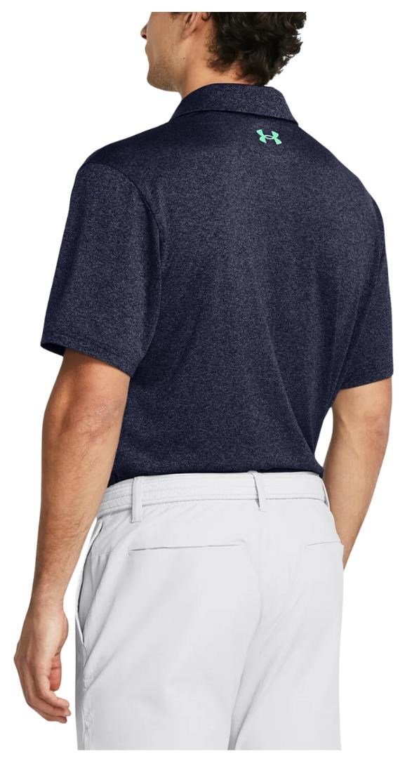 Under Armour Playoff 3.0 Stripe pánske polo, midnight navy/vapor green