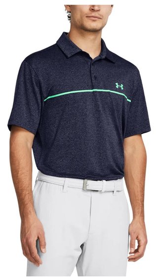 Under Armour Playoff 3.0 Stripe pánske polo, midnight navy/vapor green