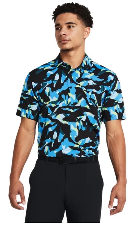 Under Armour Playoff 3.0 Printed pánske polo, black/capri