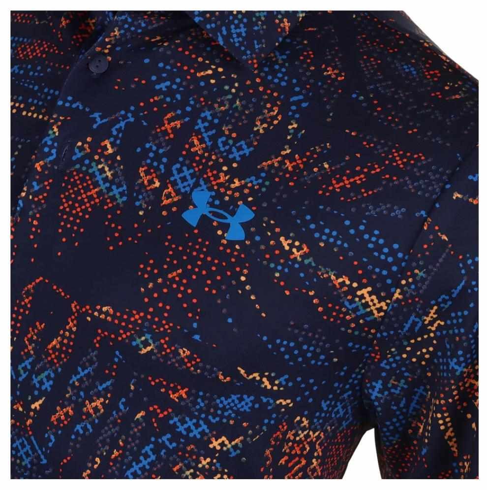 Under Armour Playoff 3.0 Printed pánske polo, midnight navy/phoenix