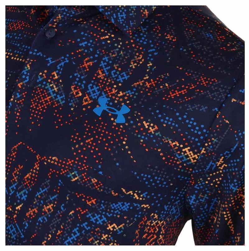 Under Armour Playoff 3.0 Printed pánske polo, midnight navy/phoenix