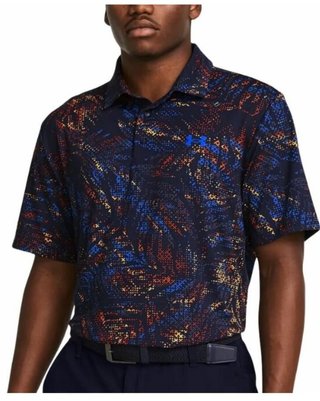 Under Armour Playoff 3.0 Printed pánske polo, midnight navy/phoenix