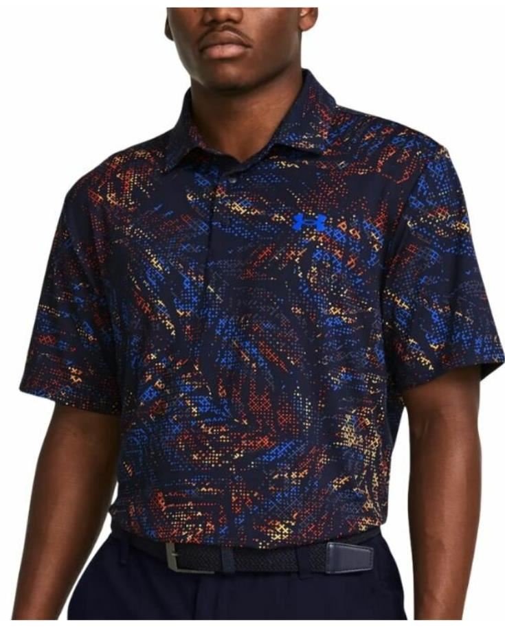 Under Armour Playoff 3.0 Printed pánske polo, midnight navy/phoenix