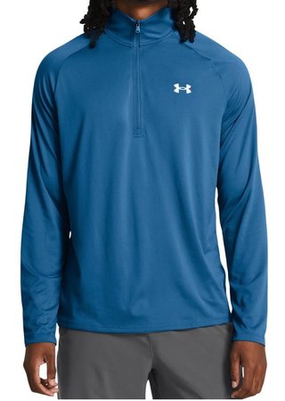 Under Armour Tech 2.0 1/2 Zip pánske tričko s dlhým rukávom, photon blue/white