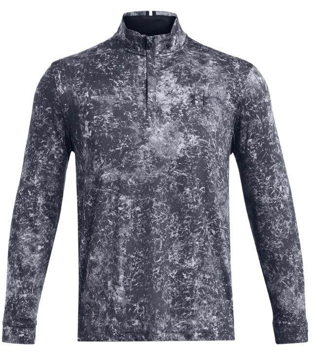 Under Armour Playoff Printed 1/4 Zip pánska mikina, downpour gray/midnight navy