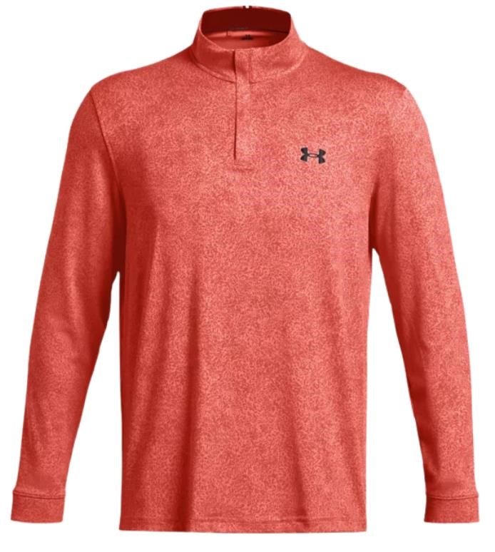 Under Armour Playoff Printed 1/4 Zip pánska mikina, coho/red solstice/black