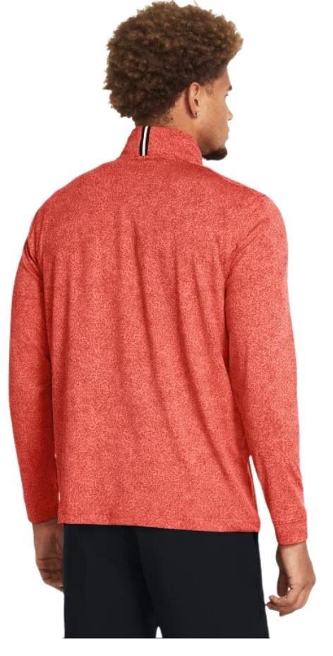Under Armour Playoff Printed 1/4 Zip pánska mikina, coho/red solstice/black