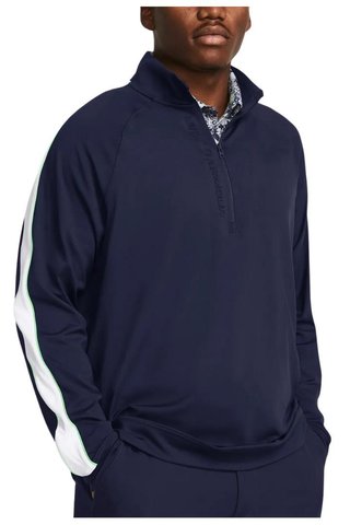 Under Armour Storm Midlayer 1/2 Zip pánska mikina, midnight navy/matrix green/white