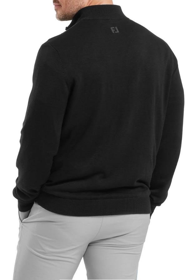 FootJoy Drirelease Full-Zip Lined pánsky sveter, čierny