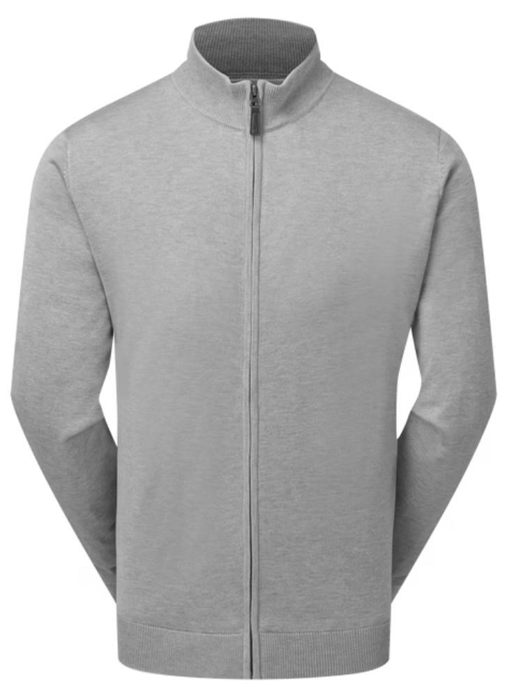 FootJoy Drirelease Full-Zip Lined pánsky sveter, sivý
