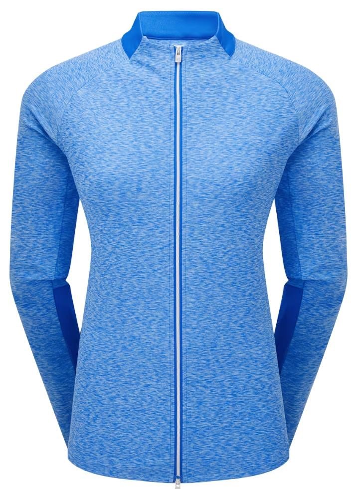 FootJoy Full-Zip Space Dye Thermal Midlayer dámska mikina, modrá/aqua