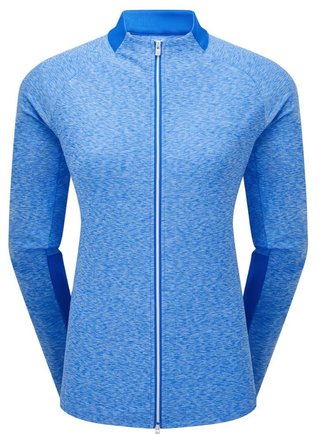 FootJoy Full-Zip Space Dye Thermal Midlayer dámska mikina, modrá/aqua