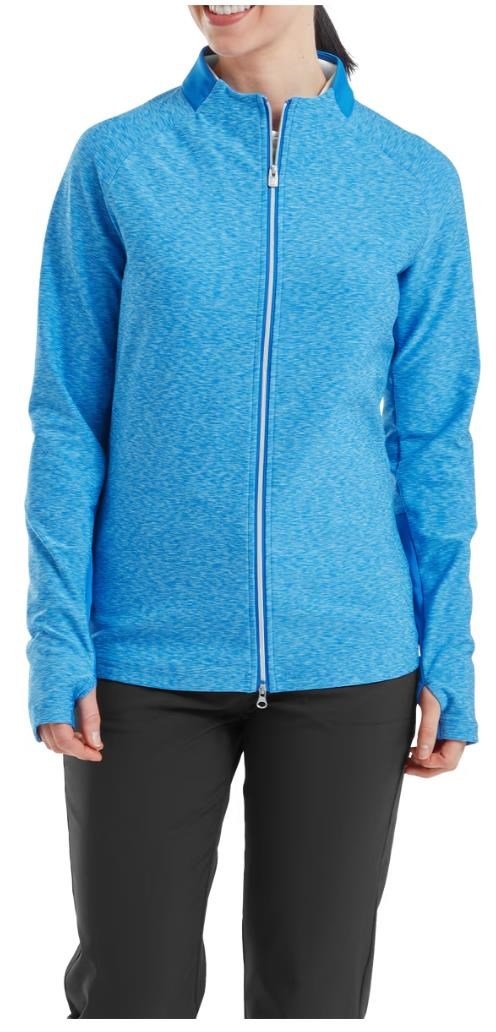 FootJoy Full-Zip Space Dye Thermal Midlayer dámska mikina, modrá/aqua
