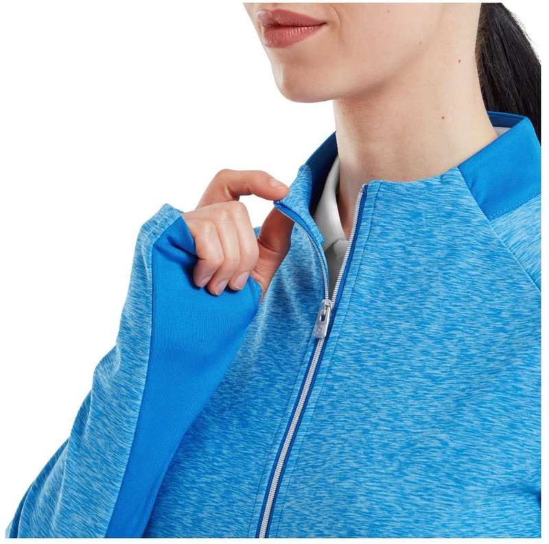 FootJoy Full-Zip Space Dye Thermal Midlayer dámska mikina, modrá/aqua