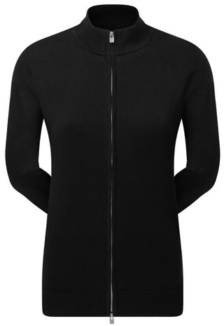 FootJoy Drirelease Full-Zip Lined dámsky sveter, čierny