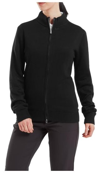 FootJoy Drirelease Full-Zip Lined dámsky sveter, čierny