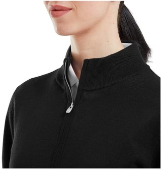 FootJoy Drirelease Full-Zip Lined dámsky sveter, čierny