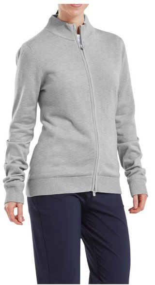 FootJoy Drirelease Full-Zip Lined dámsky sveter, sivý