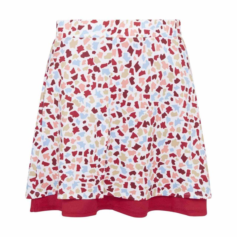 Callaway 17" Mosaic Print Flounce skort, brilliant white